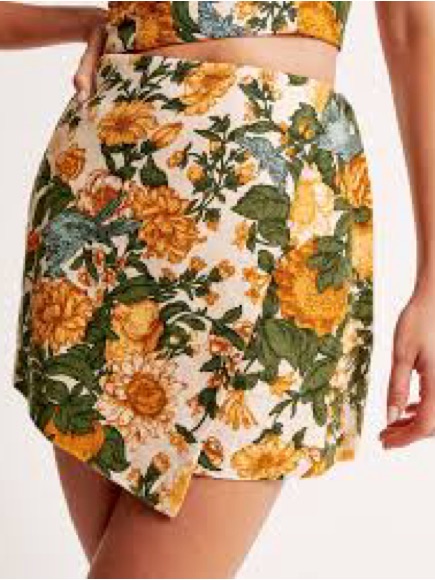 Abercrombie & Fitch Yellow Floral Mini Skirt